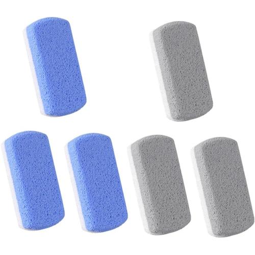 Bleu Gris Bleu Gris Lot De 6 Pierres Ponces Bicolores - Outil De Pédicure - Pierre Ponce Pour Les Pieds - Ponceuse Pour Pieds - Outils De 