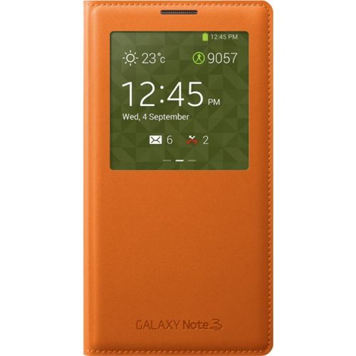 Etui Officiel A Rabat Samsung Galaxy Note 3 Orange S-View Eco-Cuir (Pu)