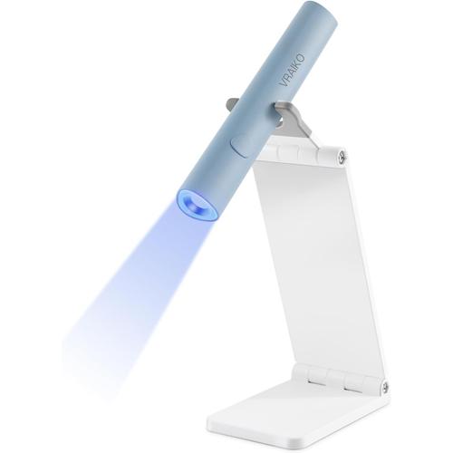 Bleu Bleu Minicure Lampe Uv Portable Pour Ongles En Gel, Lampe Uv Portable Avec Support, Mini Lampe À Ongles Led Rechargeable Pour 