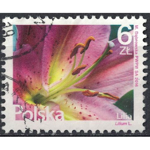 Pologne 2016 Oblitéré Rond Used Série Fleurs Et Fruits Lilium Lylas Su