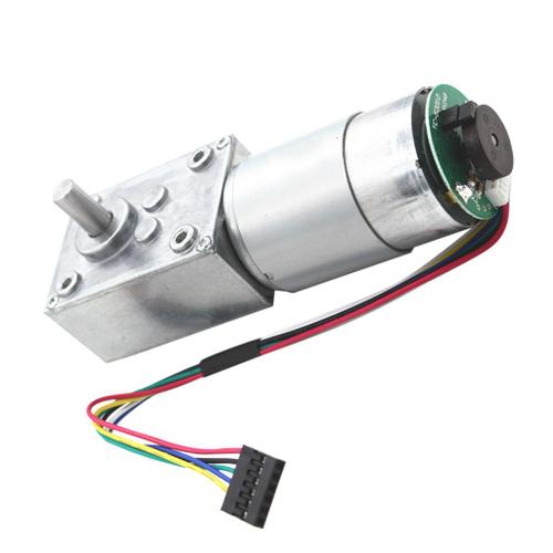 Réducteur à Engrenages Couple Élevé Turbo Moteur à Courant Continu Avec Codeur Bricolage Accessoires Électrique MagiDeal 12V 80rpm