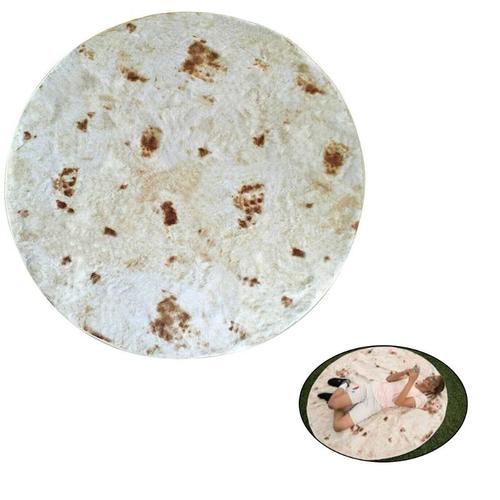Titre: serviette ronde à motif de Tortilla pour adultes et enfants, couverture imprimée Burrito de 48 pouces May06102515