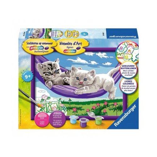 Numero D Art 2 Chatons Dans Un Hamac 24x18cm - Peinture - Ravensburger