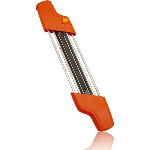 Aiguiseur de lame de scie 2 en 1 résistant à l'abrasion Orange Affûtage précis unique de la jauge de profondeur Affûteuse pour outils de jardin Pour chaînes de .325 4,8 mm