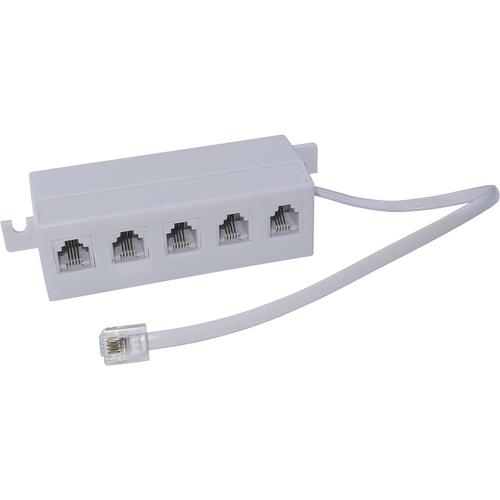 Blanc Blanc - C53571 - Multiprise 5 prises RJ11 6p4c pour cable cordon ADSL modem internet téléphone