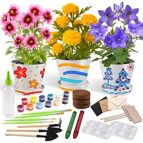 Kit Jardinage Pour Enfants Pour Filles Garçons, Jouets Jardin Cadeau Jardinage Pour Enfants, Pots De Fleurs Artisanat D'art Ensemble Plantation Jardin Pour Enfants De 4 5 6 7 8 9 10 11 12 13 14