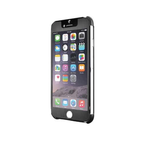 Etui Folio A Rabat Iphone 6 6s (4"7) Noir Tacticle & Transparent Silicone (Tpu)