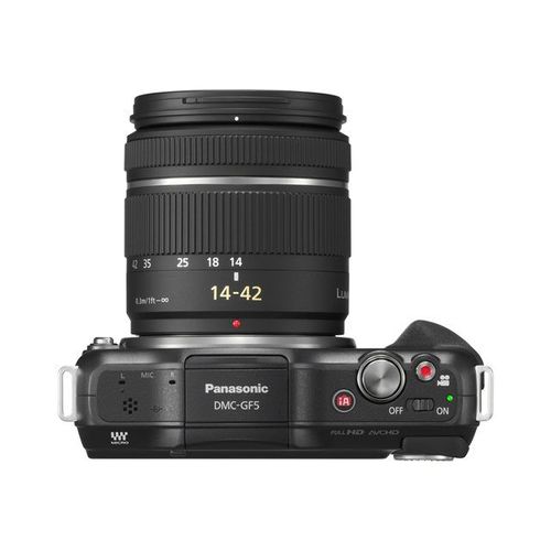 Appareil photo Système sans miroir Panasonic Lumix G DMC-GF5W Appareil photo numérique - sans miroir - 12.1 MP - Quatre tiers - 3x zoom optique objectifs 14-42 mm et 14 mm - noir