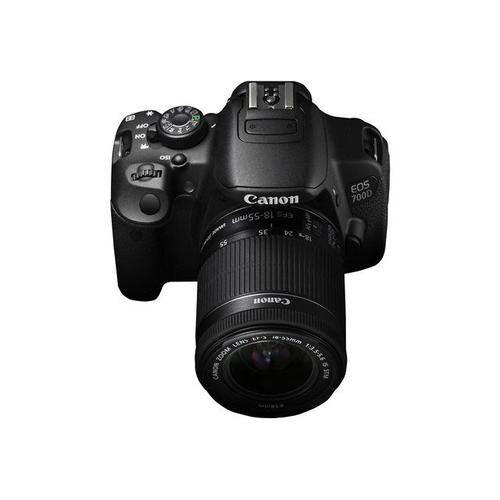 Appareil photo Reflex Canon EOS 700D + Objectif EF-S 18-55 mm IS STM Reflex - 18.0 MP - APS-C - 1080p / 30 pi/s - 3x zoom optique objectif EF-S 18-55 mm IS STM