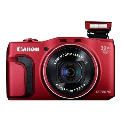 Canon PowerShot SX700 HS - Appareil photo numérique - compact - 16.1 MP - 30x zoom optique - Wi-Fi, NFC - rouge