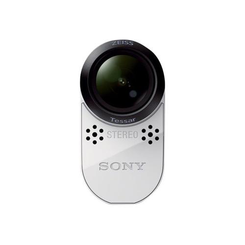Sony Action Cam-HDR-AS100V - Caméra de poche - fixable - 13.5 MP - 1080p - Carl Zeiss - Wi-Fi, NFC - sous-marin jusqu'à 60 m - blanc