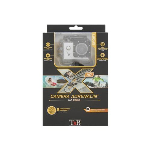 T'nB HD2 SPORT CAMERA - Caméra de poche - 1080p / 25 pi/s - 3.0 MP - sous-marin jusqu'à 60 m - blanc