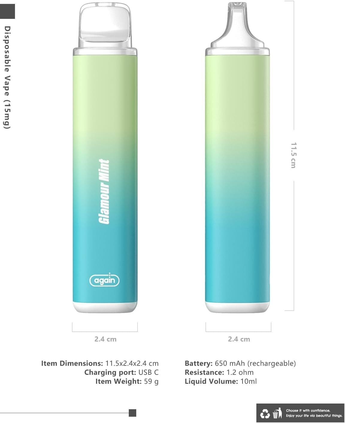 elfbar nachfüll pod läuft aus Menthe Menthe Puff Sans Nicotine 5000 Taff, Cigarette électronique Jetable,  Menthe, Lot de 2