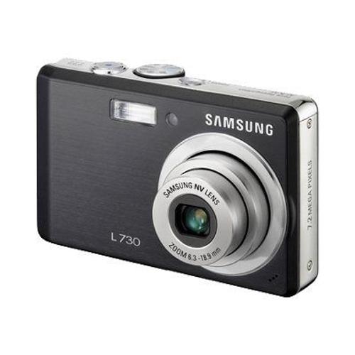 Appareil photo Compact Samsung L730 Noir compact - 7.2 MP - 3x zoom optique - flash 10 Mo - noir