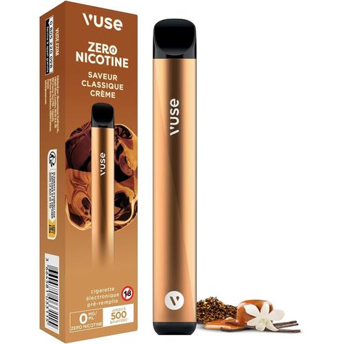 Classique Crème Classique Crème Puff cigarette électronique Jetable sans nicotine ni tabac, Saveur Classique Crème, vapoteuse e cigarette