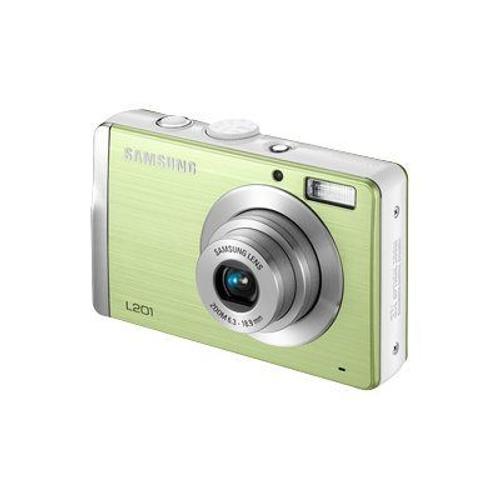 Appareil photo Compact Samsung L201 Vert compact - 10.2 MP - 3x zoom optique - flash 16 Mo - vert