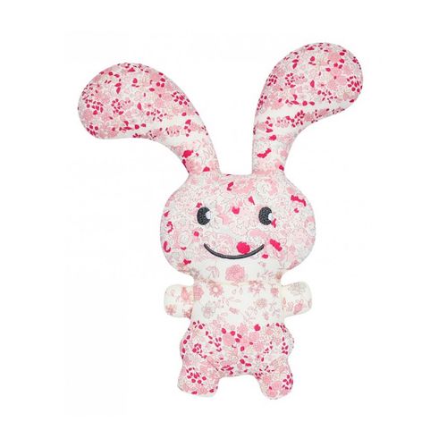 Funny Bunny Doudou Hochet Fleurs Roses 24cm