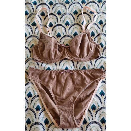Ensemble Culotte Et Soutien Gorge Taupe