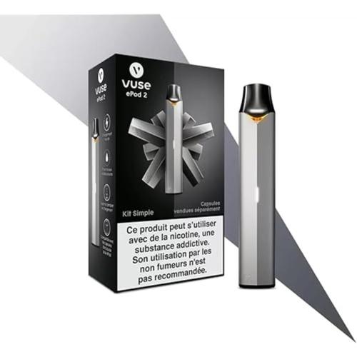Argent Argent ePod 2 Kit Simple - Cigarette électronique Automatique ¿ Chargement Rapide ¿ Couleur : Argent - Compatible avec Capsules