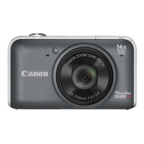 Canon PowerShot SX220 HS - Appareil photo numérique - compact - 12.1 MP - 1080p - 14x zoom optique - gris