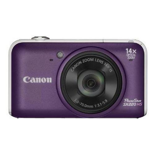 Canon PowerShot SX220 HS - Appareil photo numérique - compact - 12.1 MP - 1080p - 14x zoom optique - violet