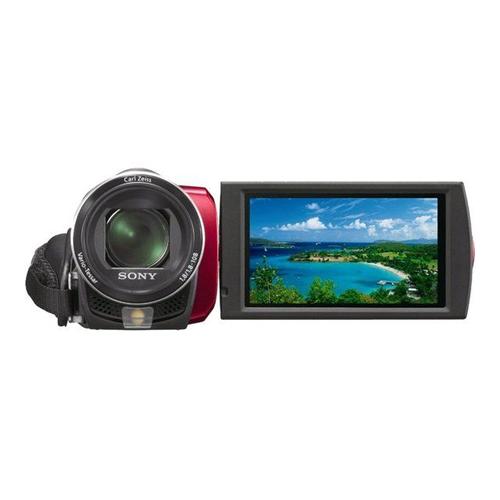 Sony Handycam DCR-SX65E - Caméscope - mode écran large - 800 KP - 60x zoom optique - Carl Zeiss - flash 4 Go - carte Flash - rouge