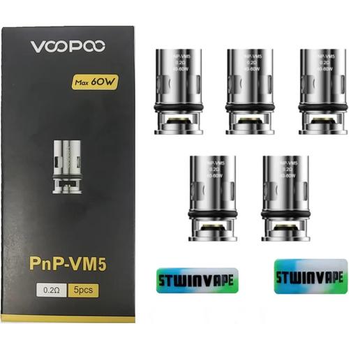 Pour VooPoo Résistances PnP VM5 0,2ohm Resistance Drag X S 4 H80S M100S E60 Argus X Pro GT Baby Trio VINCI X R 3 PnP Pod Lot de 5