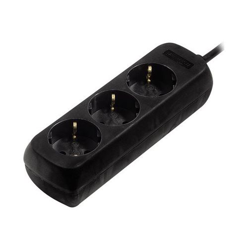 Hama 3-Way Power Strip with Child Protection - Coupe-circuit - CA 230 V - connecteurs de sortie : 3 - 5 m cordon - noir