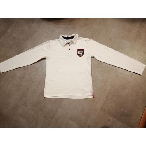 Polo Creeks Manches Longues Blanc Taille 14 Ans