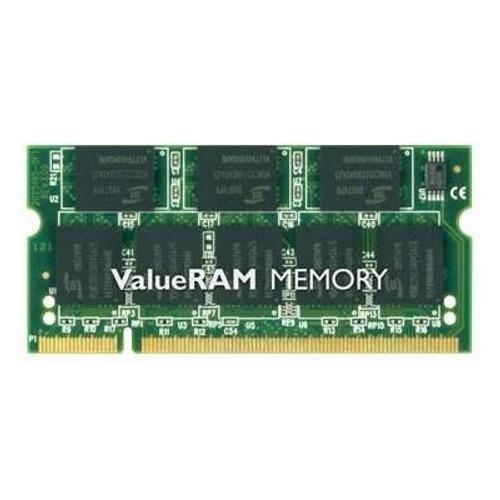 Kingston ValueRAM - DDR - 512 Mo - SO DIMM 200 broches - 266 MHz / PC2100 - CL2.5 - 2.5 V - mémoire sans tampon - non ECC - pour ASUS S1000; Gigabyte N411, N601, NB1401; MSI Megabook M510; S250;...