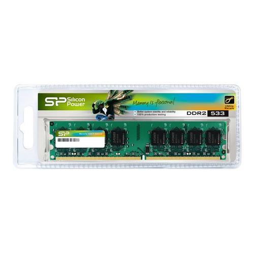 SILICON POWER - DDR2 - 1 Go - DIMM 240 broches - 667 MHz / PC2-5300 - CL5 - 1.8 V - mémoire sans tampon - non ECC