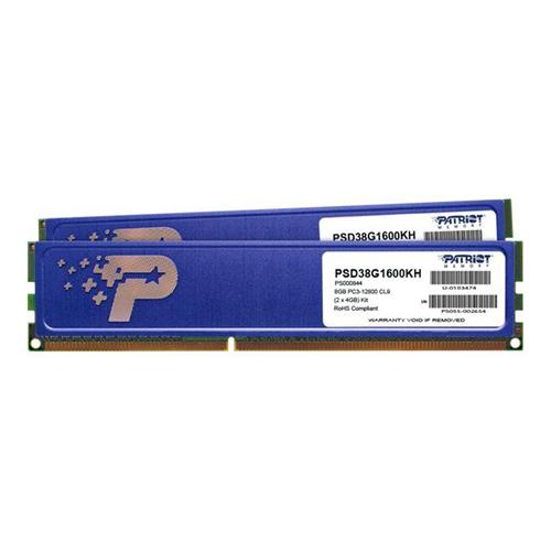Patriot Signature Line - DDR3 - kit - 16 Go: 2 x 8 Go - DIMM 240 broches - 1600 MHz / PC3-12800 - CL11 - 1.5 V - mémoire sans tampon - non ECC