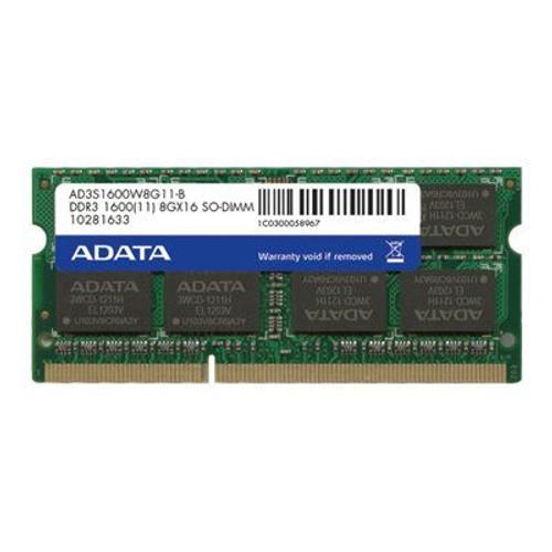 ADATA Premier Series - DDR3L - module - 4 Go - SO DIMM 204 broches - 1600 MHz / PC3L-12800 - CL11 - 1.35 V - mémoire sans tampon - non ECC