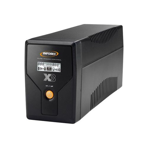 INFOSEC X3 EX LCD USB 650 - Onduleur - CA 110-120/220-240 V - 650 VA 7 Ah - USB - connecteurs de sortie : 2