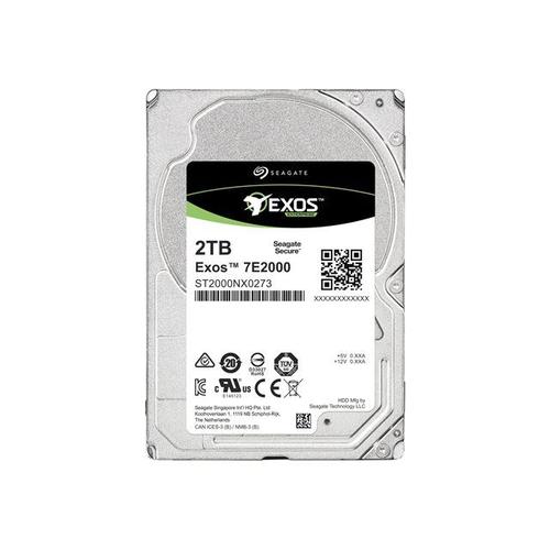 Seagate Exos 7E2000 ST2000NX0273 - Disque dur - 2 To - interne - 2.5" SFF - SAS 12Gb/s - nearline - 7200 tours/min - mémoire tampon : 128 Mo