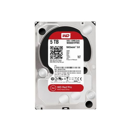 WD Red Pro WD5001FFWX - Disque dur - 5 To - interne - 3.5" - SATA 6Gb/s - 7200 tours/min - mémoire tampon : 128 Mo