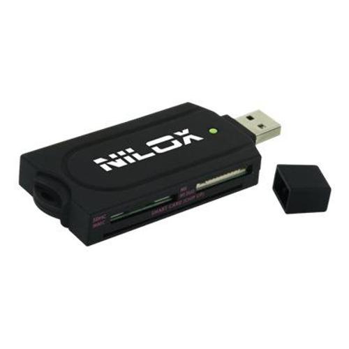 Nilox - Lecteur de carte - 48 en 1 (MS, MS PRO, MMC, SD, MS Duo, MS PRO Duo, miniSD, RS-MMC, microSD, carte SIM, SDHC, MS Micro) - USB 2.0