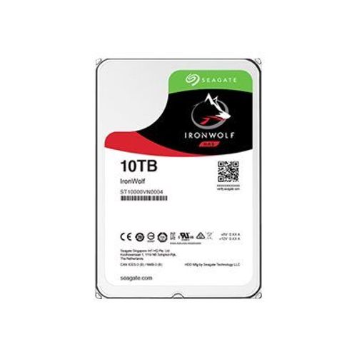 Seagate IronWolf ST10000VN0004 - Disque dur - 10 To - interne - 3.5" - SATA 6Gb/s - 7200 tours/min - mémoire tampon : 256 Mo