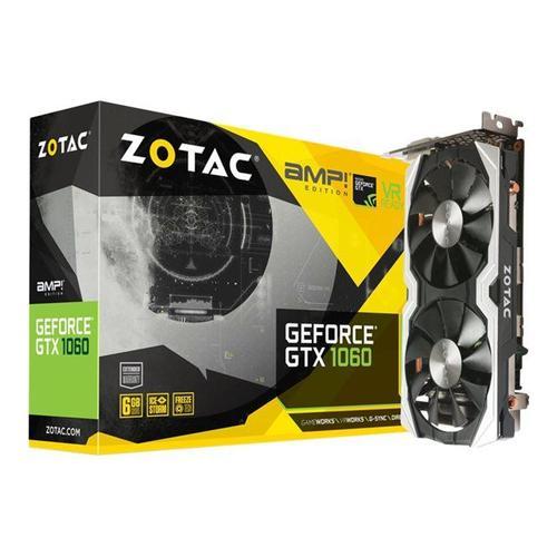 ZOTAC GeForce GTX 1060 - AMP! Edition - carte graphique - GF GTX 1060 - 6 Go GDDR5 - PCIe 3.0 x16 - DVI, HDMI, 3 x DisplayPort
