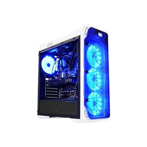 LC Power Gaming 988W Blue Typhoon - Tour - ATX - panneau latéral fenêtré (acrylique) - pas d'alimentation - blanc, noir transparent - USB/Audio