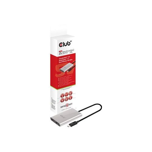 Club 3D SenseVision - Adaptateur vidéo externe - Thunderbolt 3 - 2 x DisplayPort - aluminium brossé