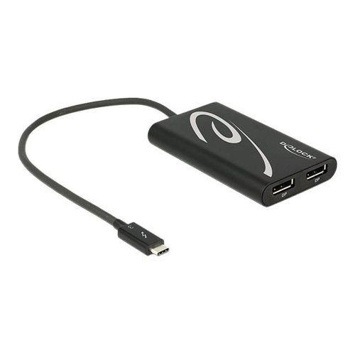 Delock - Adaptateur vidéo externe - Thunderbolt 3 - 2 x DisplayPort - noir