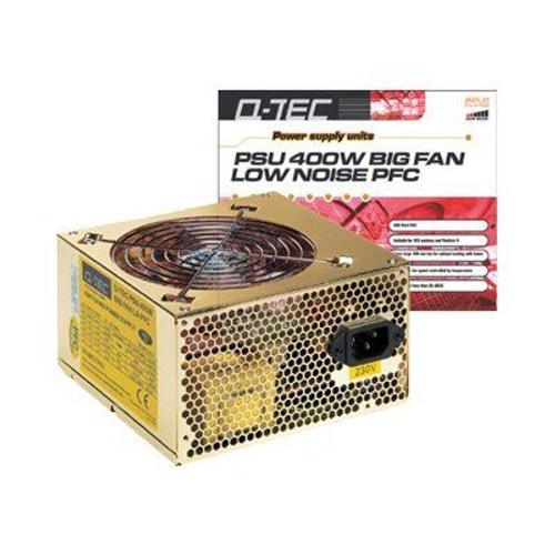 Q-Tec Big Fan Low Noise - Alimentation électrique (interne) - CA 230 V - 400 Watt - PFC - or