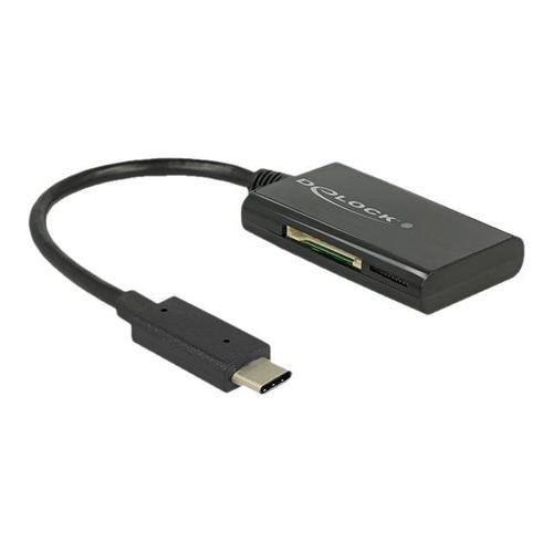 Delock USB 3.1 Gen 1 Card Reader USB Type-C male 4 Slots - Lecteur de carte - tout-en-un (MMC, SD, miniSD, RS-MMC, TransFlash, MMCmobile, microSD, MMCmicro, SDHC, miniSDHC, microSDHC, SDXC...