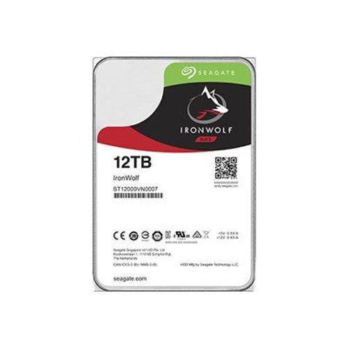 Seagate IronWolf ST12000VN0007 - Disque dur - 12 To - interne - 3.5" - SATA 6Gb/s - 7200 tours/min - mémoire tampon : 256 Mo