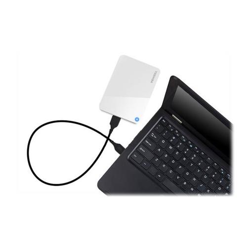 Toshiba Canvio Advance - Disque dur - 1 To - externe (portable) - USB 3.0 - finition piano brillant blanche
