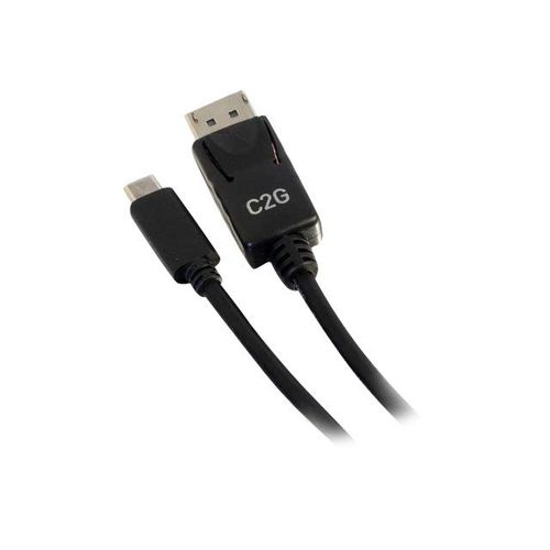 C2G 1.8m (6ft) USB C to DisplayPort Adapter Cable Black - 4K Audio / Video Adapter - Adaptateur vidéo externe - USB-C - DisplayPort - noir