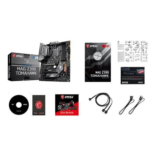 MSI MAG Z390 TOMAHAWK - Carte-mère - ATX - LGA1151 Socket - Z390 Chipset - USB 3.1 Gen 1, USB-C Gen2, USB 3.1 Gen 2 - 2 x Gigabit LAN - carte graphique embarquée (unité centrale requise) - audio...