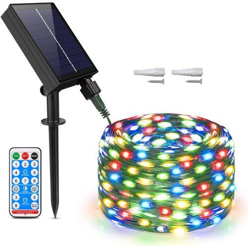 Rgb Rgb Guirlande Lumineuse Exterieure Solaire,50m 500 Led Guirlande Solaire Exterieur,Ip65 Étanche Guirlande Lumineuse Extérieure 8