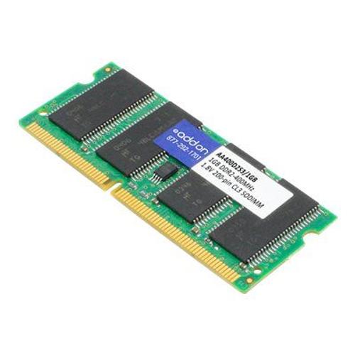 AddOn 1GB Industry Standard DDR2-400MHz SODIMM - DDR2 - 1 Go - SO DIMM 200 broches - 400 MHz / PC2-3200 - CL3 - 1.8 V - mémoire sans tampon - non ECC